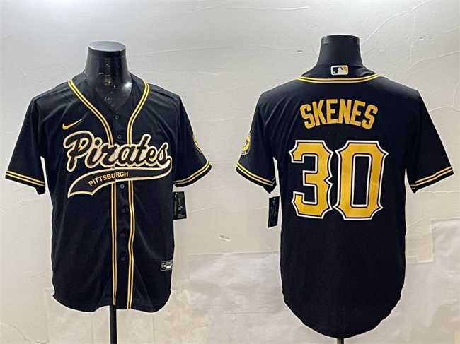 Men%27s Pittsburgh Pirates #30 Paul Skenes Black Cool Base Stitched Jersey->san diego padres->MLB Jersey